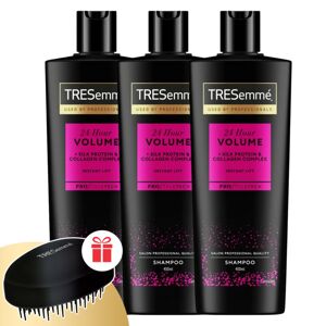 TRESemmé 24H Volume šampón pre jemné vlasy 3x400ml + darčekový hrebeň