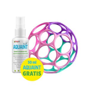 OBALL Hračka Oball™ Classic 10 cm ružová/fialová 0hó+AQUAINT 50 ml