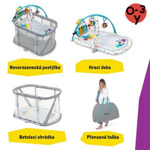BABY EINSTEIN Detská postieľka s chodítkom a klavírom 3v1 Kick &a...