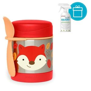 SKIP HOP Zoo Termoska s lyžičkou / vidličkou Fox 325 ml, 3+ + AQU...