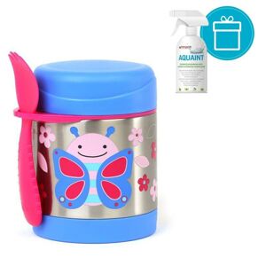 SKIP HOP Zoo Termoska s lyžičkou / vidličkou Butterfly 325 ml, 3+...