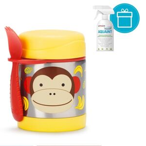 SKIP HOP Zoo Termoska s lyžičkou/vidličkou Monkey 325 ml, 3+ + AQ...