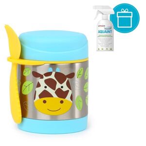 SKIP HOP Zoo Termoska s lyžičkou / vidličkou Žirafa 325 ml, 3+ +...