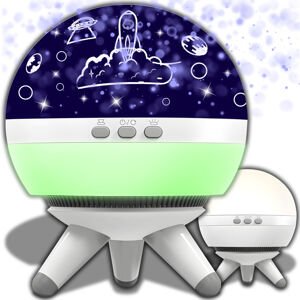 Retoo 360° otočný LED projektor a nočné svetlo 3W - Galaxy - biela
