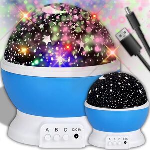 Retoo 360° otočný LED projektor a nočné svetlo 3W - modrá