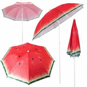 Pepita sklápací slnečník 1,8 m - Melón - červená