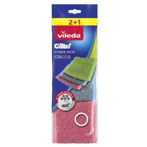 Vileda Glitzi Power Inox Colors Čistiace vankúšiky 3ks