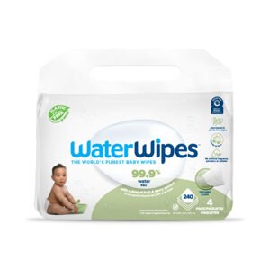 4x Vlhčené obrúsky WATERWIPES, bez plastu Soapberry 60 ks (240 ks)