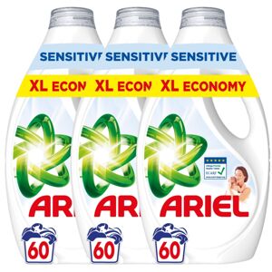 Ariel Sensitive tekutý prací prostriedok 3x2,7L - 180 praní