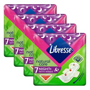 Libresse Natural Care Night+ okrídlená nočná hygienická vložka 4x7ks