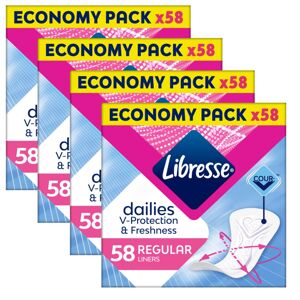 Libresse Dailies Fresh Regular Čistiace vankúšiky 4x58ks