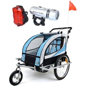 Funfit Detský príves na bicykel pre 2 osoby s tlmičom + funkcia J...