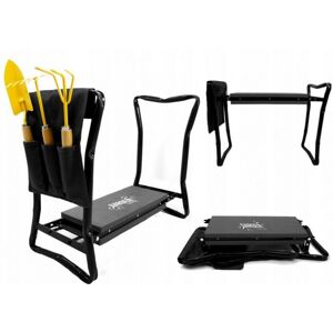 Záhradné kľačadlo a lavička 2v1 GardenLine 59x27,5x49cm - čierna