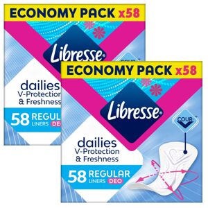 Libresse Dailies Regular Deo Scented Čistiace vložky 2x58ks