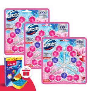 Domestos Power5 Blok na osvieženie toalety Magnolia (9x50g) + dar...