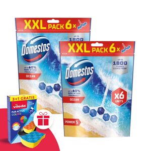 Domestos Power5 Blok na osvieženie toalety Ocean (12x50g) + darče...