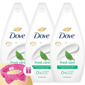 Dove Fresh Care krémový sprchový gél 3x450ml + darčeková gumička...