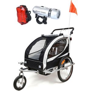 Funfit Detský príves na bicykel pre 2 osoby s tlmičom + funkcia J...