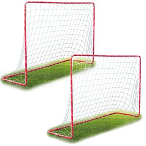 NeoSport 2ks veľká futbalová bránka 183x122x61cm - červená