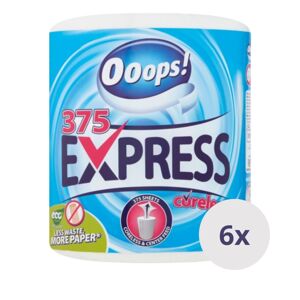 Ooops! Express 375 2-vrstvové papierové utierky pre domácnosť 6x1 rolka