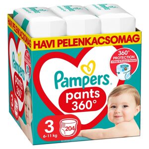 Mesačné balenie plienok Pampers Pants 6-11kg Midi 3 (204ks)
