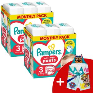 Pampers Pants 2 mesačné Balenie Plienok 6-11kg Midi 3 (408ks) + D...
