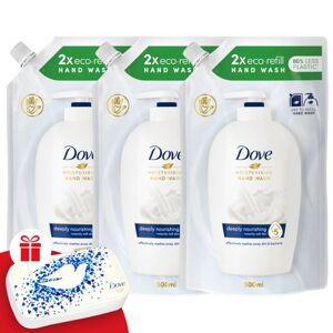 Náplň tekutého mydla Dove Deeply Nourishing 3x500ml + darčeková s...