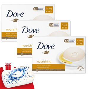 Krémové mydlo Dove Nourishing 12x90g + darčeková manikúrová sada