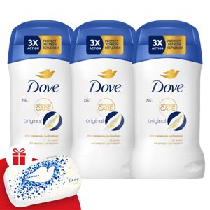 Dove Advanced Care Original Antiperspirant dámske pero 3x50ml + d...