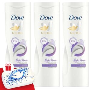 Nočná starostlivosť o telo Dove Night Renew 3x400ml + darčeková s...