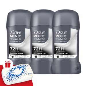 Dove Men+Care Advanced Invisible Dry Antiperspirant Stick 3x50ml...
