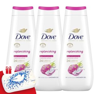 Dove Advanced Care krémový kúpeľ Replenishing 3x400ml + darčeková...