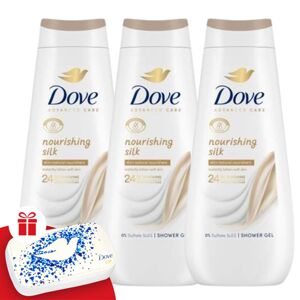 Dove Advanced Care Výživný hodvábny krémový kúpeľ 3x400ml + darče...