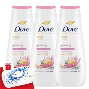 Dove Advanced Care Glowing Cream Bath 3x400ml + darčeková manikúr...