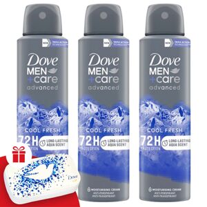Dove Men+Care Advanced pánsky dezodorant Cool Fresh 3x150ml + dar...