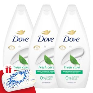 Dove Fresh Care krémový kúpeľ 3x450ml + darčeková manikúrová sada