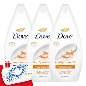 Dove Fruity Nourish krémový kúpeľ 3x450ml + darčeková manikúrová sada