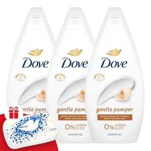 Dove Gentle Pamper krémový kúpeľ 3x450ml + darčeková manikúrová sada