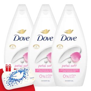 Dove Petal Soft krémový kúpeľ 3x450ml + darčeková sada na manikúru