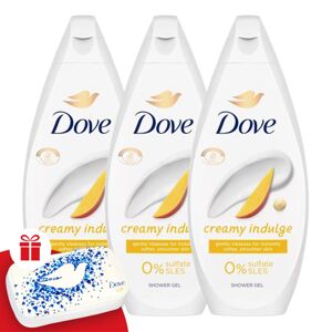 Krémový kúpeľ Dove Creamy Indulge 3x450ml + darčeková manikúrová sada
