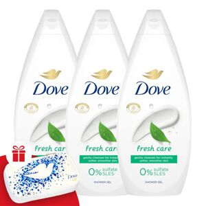 Dove Fresh Care krémový kúpeľ 3x720ml + darčeková manikúrová sada