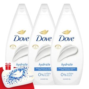 Dove Hydrate Cream Bath 3x720ml + darčeková manikúrová sada