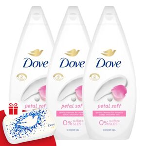 Dove Petal Soft krémový kúpeľ 3x720ml + darčeková manikúrová sada