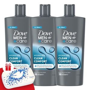 Dove Men+Care Pánsky sprchový gél Hydrating Clean Comfort 3x700ml...
