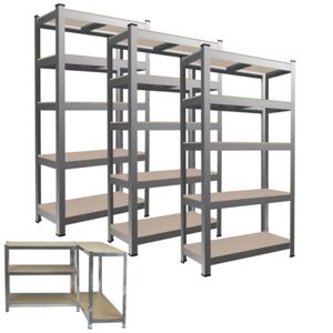 GardenLine GWI7378 3 kovové regály s MDF doskami, 150x70x30cm - M...
