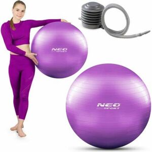 Fitness lopta NeoSport Gym s pumpou, 65 cm - fialová