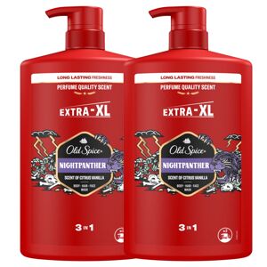 Old Spice Night Panther 3v1 Pánsky šampón a sprchový gél 2x1000ml