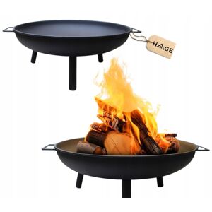 Záhradné ohnisko Milano Steel s rukoväťou 60 cm - čierne