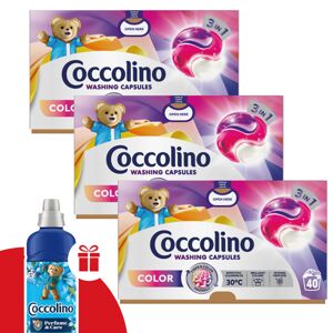 Kapsula na pranie Coccolino Color 3v1 3x40 praní + darček Coccoli...