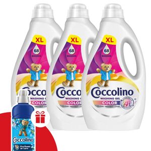 Coccolino Color tekutý prací gél 3x2,72L - 204 praní + darček Coc...